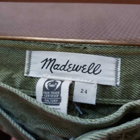 NWOT Madewell rigid seamed denim skirt with pockets and tie, size 24 - Picture 5 of 9